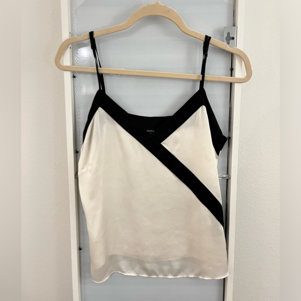 Generation Love Black and White Silk Cami Tank